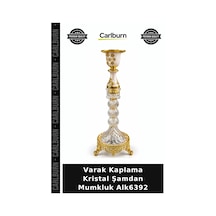Özel Üretim Dekoratif Şık Salon Mumluk Hediyelik Varak Kaplama Kristal Şamdan Mumkluk Alk6392
