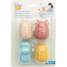 Baby Plus Oyuncaklı Yumuşak Silikon Bebek Saç Ve Vücut Yıkama Arkadaşları 4'lü