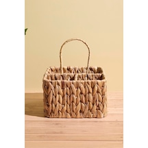 Cliento Hasır 3 Bölmeli Organizer Sepet Kahverengı Kahverengi