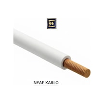 Enfe Elektrik 0,34 Mm² Nyaf Kablo - Çok Telli Esnek Bakır Tesisat Kablosu 5 Metre Rulo Beyaz