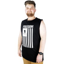 Mode Xl Erkek Kolsuz Tshirt Freedom 22122 Siyah 001