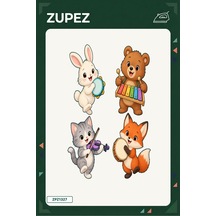 Minik Orman Orkestrası 19x25 Cm Ütüyle Uygulanan Baskı Zpz1327 - 928156793