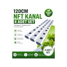 Topraksız Tarım Borusu Nft Kanalı 120 Cm 8 Delikli 80x50mm 4 Adet
