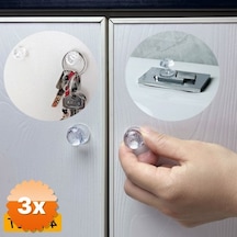 3 Adet 4 Adet Kristal Tasarımlı Çok Amaçlı Yapışkanlı Tutacak Buton