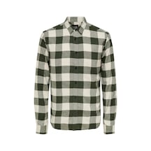 Only & Sons Onsgudmund Ls Checked Shirt Noos Erkek Yeşil Uk Gömlek - 22007112 haki