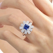 Mia Vento Effective Diamond Milano Rüyası Sentetik Safir Taşlı Gümüş Yüzük