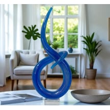 Ca-47 Cam Sarmal Obje 38 Cm Dekoratif Modern Cam Heykel Ev Ofis Aksesuarı Şık Hediye