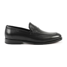 Tuna Hakiki Deri Siyah Loafer Erkek Ayakkabı Kösele Taban - K4502 Siyah