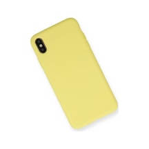 Bezos İphone Xs Max Kılıf Nano İçi Kadife Silikon - Mat Sarı Nhr