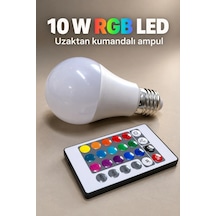 Lb Renkli Led Ampul Kumandadan Beyaz Işık Seçimli