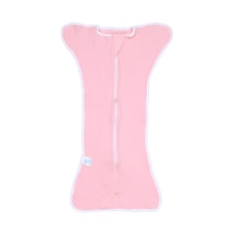 Wezone 0-3 Aylık Bebekler İçin Pamuklu Esnek Sarıtm-uyku Torbası, Yumuşak Ve Nefes Alır, Pembe M 60cm