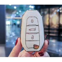 Gma Keys Citroen C4 Ds4 C5 Ds5 Nano Anahtar Koruma Kılıfı Sustasız Beyaz Gold Altın Renk 1. Ci Kalite