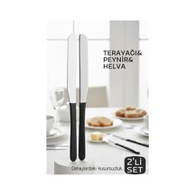 Mey İthalat Lüks Seri 2'li Tereyağı Ve Peynir Bıçağı Seti - Paslanmaz Çelik & Ergonomik Silikon Saplı 16 Cm 719999