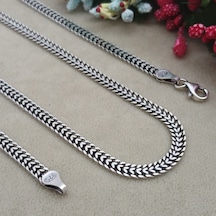 925 Ayar Gümüş İtalyan Ezme Model Kolye 4 Mm 60 Cm