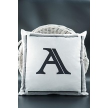 Ayrex Asdiva Harfli Kırlent Kılıfı Kadife 43x43 Cm Çift Taraflı A Harfi Kedi Desenli Evlilik Teklifi Doğum Günü Genel