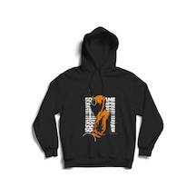 Squid Game Dizi Baskılı Unisex Kapüşonlu %100 Pamuk Sweatshirt Siyah