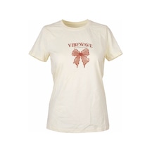 Trender Kurdele Baskılı Sarı Kadın T-shirt 26yl71595005 Sarı