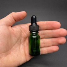 10ml Yeşil Cam Damlalıklı Şişe , Siyah Plastik Kapak , 10 Cc Yeşi
