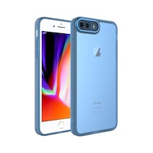 Kilifone - Apple Uyumlu iPhone 8 Plus - Kılıf Sert Kamera Korumalı Post Kapak - Mavi