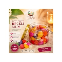 Tutti Frutti Reçeli Kokulu Dekoratif Mum 330 Cc Kavanoz Mum Çok Renkli
