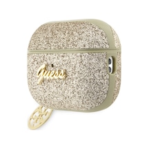 Airpods Pro 2 Uyumlu Kılıf Guess Glitter 4g Charm Exclusive Tasarım Gold
