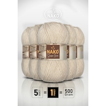 Süper İnci - 6383 Mantar Beji - 5'li Paket - 100gr/260m - El Örgü İpi - Atkı Yelek Kazak İpi