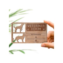 Kişiye Özel Mesleki veteriner Hekim Ahşap Kartvizit (Model 2-5) 5