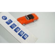 Hyundai Cam Açma Jant Torpido Direksiyon Metal Sticker Logo Seti