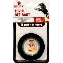 Bumy Tüylü Bez Bant Siyah 18mm X 8mt