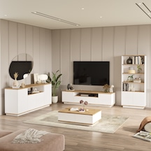 Robin Home Loft Tv Ünitesi Orta Sehpa Konsol Kitaplık 4'Lü Set Ça