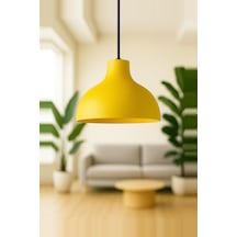 Shine Metal Tekli Sarı Sarkıt Avize Retro Rustik Model