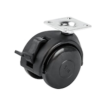 Hts 421 Frenli Dönerli Mobilya Tekerleği 48mm - 30kg Taşıma Kapasiteli Tablalı Pp Plastik İç Mekan Tekerlek, Sehp