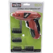 Attlas ECO 15588S 4.8 V Şarjlı Tornavida Seti 25 Parça