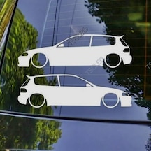 Civic Eg Kelebek Cam Oto Sticker 17 Cm 2 Adet
