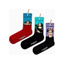 Carnaval Socks 3'lü Tablo Desenli Renkli Çorap Çok Renkli