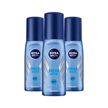 Nivea Pump Fresh Active 24H Erkek Sprey Deodorant 3 x 75 ML
