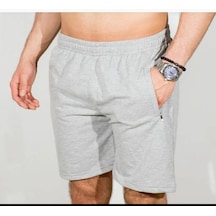 Unisex Baharlık Penye Şort Açık Gri