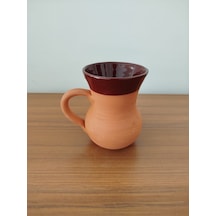 Toprak El Yapımı İçi Sırlı Soğuğu Koruyan Ayran Bardağı 300 Ml