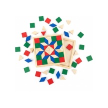 Ahşap Mozaik Tangram - 42 Parça Geometrik Yapboz Oyunu
