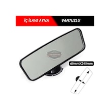 Her Araca Uyumlu Siyah Çerçeveli Dikiz Aynası 60 Mm X 240 Mm Vantuzlu İç İlave Ayna 00 Şüscaroto Aksesuar