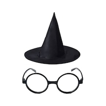 Harry Potter Büyücü Şapkası ve Harry Potter Büyücü Gözlüğü Siyah Renk