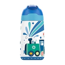 Vagonlife Çelik Pipetli Çocuk Termos Matara 350Ml Mavi