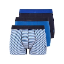 U.S. Polo Assn. U.s Polo Assn. 80504 Erkek Pamuklu 3'lü Boxer-saks&lacivert&baskılı Saks