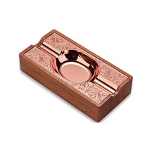 Cigarloong Damascus Ahşap Puro Küllüğü Rosegold 2li
