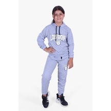 Fyk Kids Kız Çocuk Yuvarlak Yaka Baskılı Eşofman Takımı Gri Melanj Fyk Kids Kız Çocuk Yuvarlak Yaka Baskılı Eşofman Takımı Gri Melanj