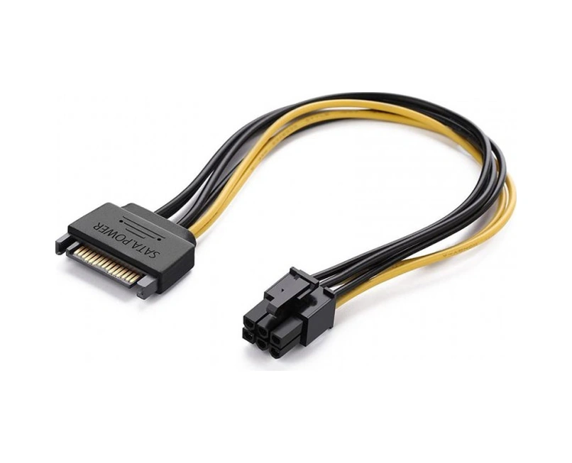6 Pin Pcı-e Dişi To 15 Pin Sata Erkek Power Güç Kablosu 30 Cm - Kp-120