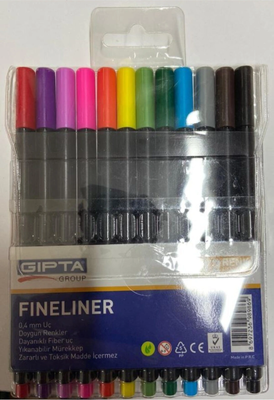 Fineliner Kalem 0.4 Mm Pvc Kutu 12 Renk Diğer