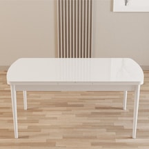 Merona Beyaz 80x132 Mdf Ahşap Ayaklı Açılır Mutfak Masası, Yemek Masası, Salon Masası Beyaz Merona Beyaz 80x132 Mdf Ahşap Ayaklı Açılır Mutfak Masası, Yemek Masası, Salon Masası Beyaz