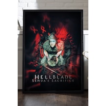 Hellblade Siyah Ahşap Çerçeveli Poster, Dekoratif Oyun Duvar Tablosu