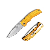 Cat Da980006 Kemer Askı Kancalı Katlanabilir 20cm Paslanmaz Çelik Sarı Kamp Çakısı